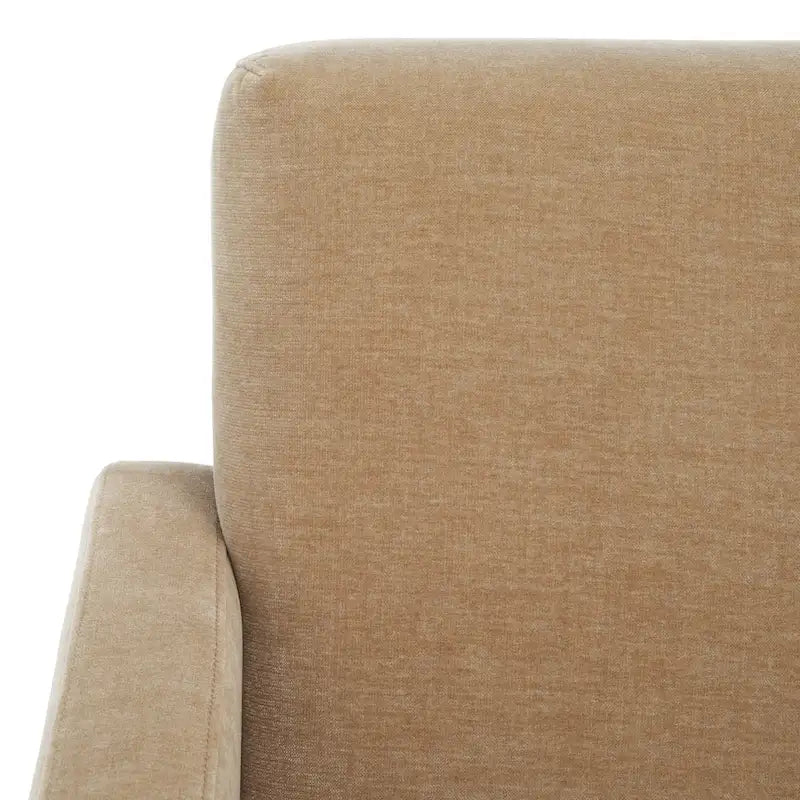 Fauteuil d'appoint moderne en velours avec dossier incliné et profil bas