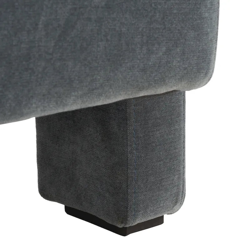 Fauteuil d'appoint moderne en velours avec dossier incliné et profil bas