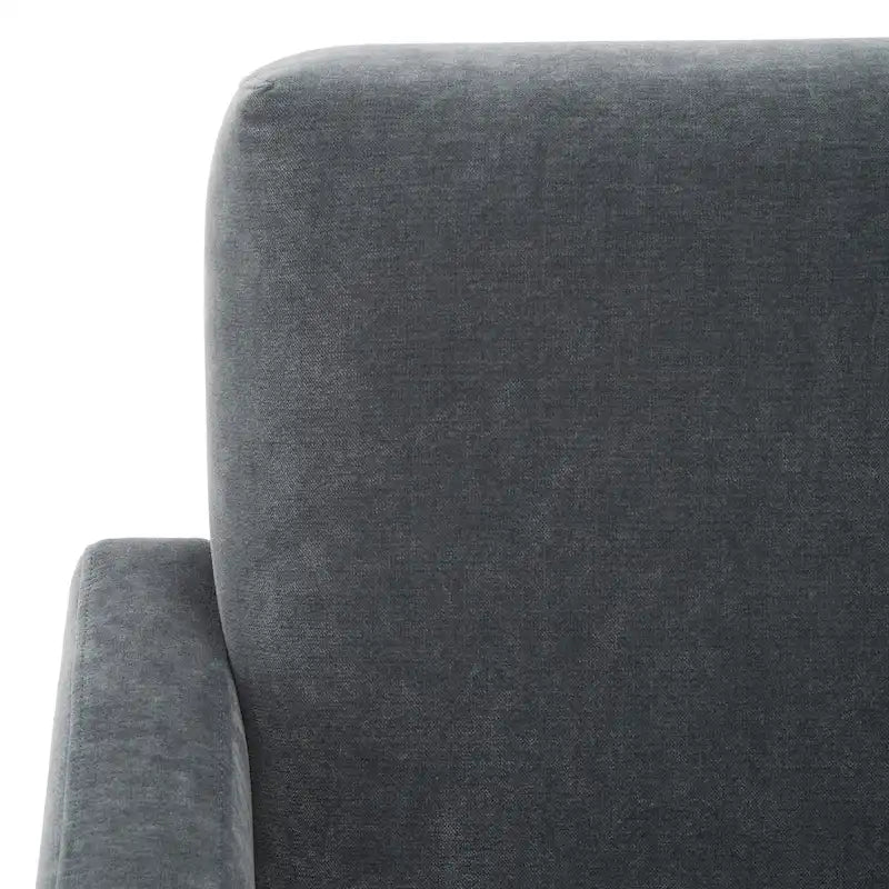 Fauteuil d'appoint moderne en velours avec dossier incliné et profil bas