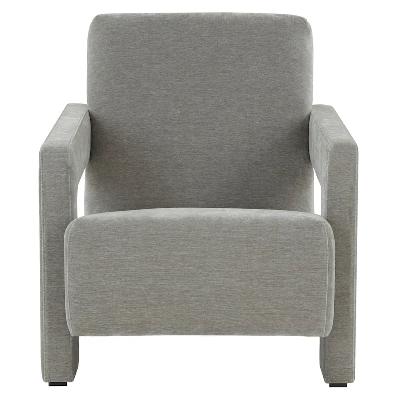 Fauteuil d'appoint moderne en velours avec dossier incliné et profil bas