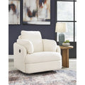 Fauteuil inclinable pivotant en polyester beige avec espace de rangement caché