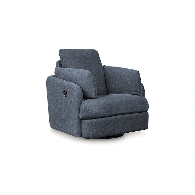 Fauteuil inclinable pivotant en polyester beige avec espace de rangement caché