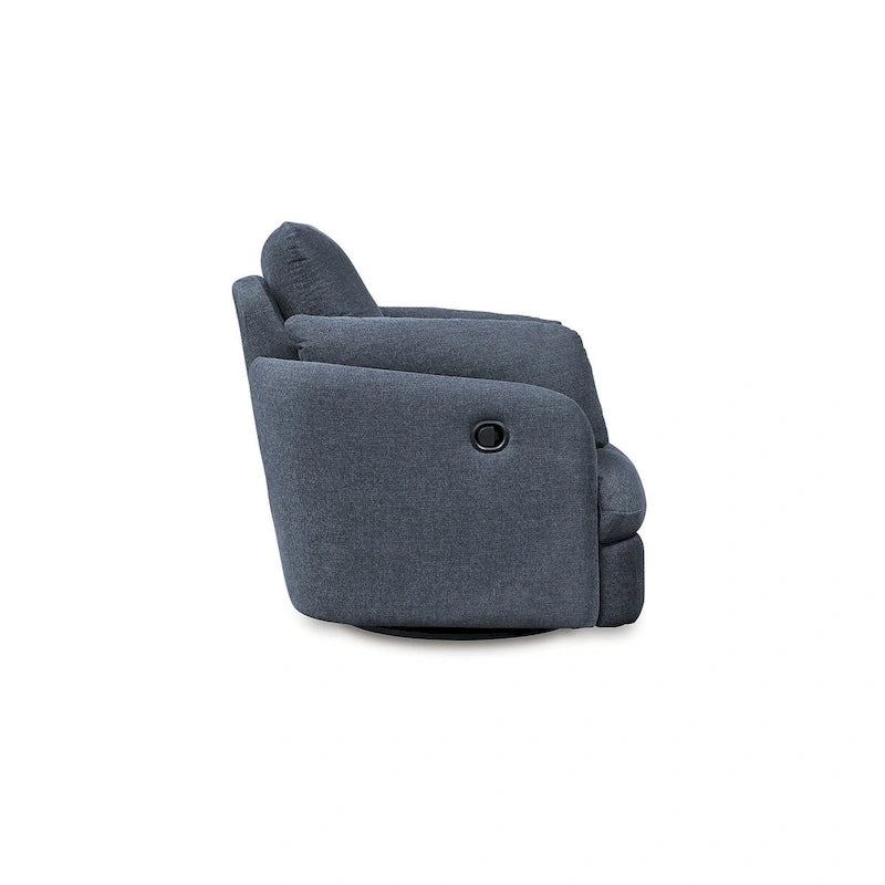 Fauteuil inclinable pivotant en polyester beige avec espace de rangement caché