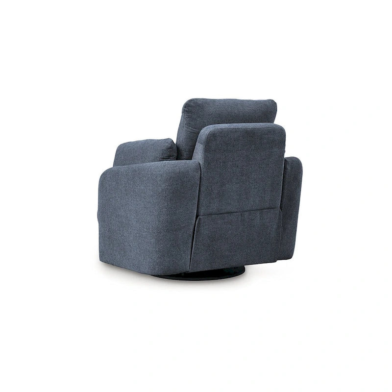 Fauteuil inclinable pivotant en polyester beige avec espace de rangement caché
