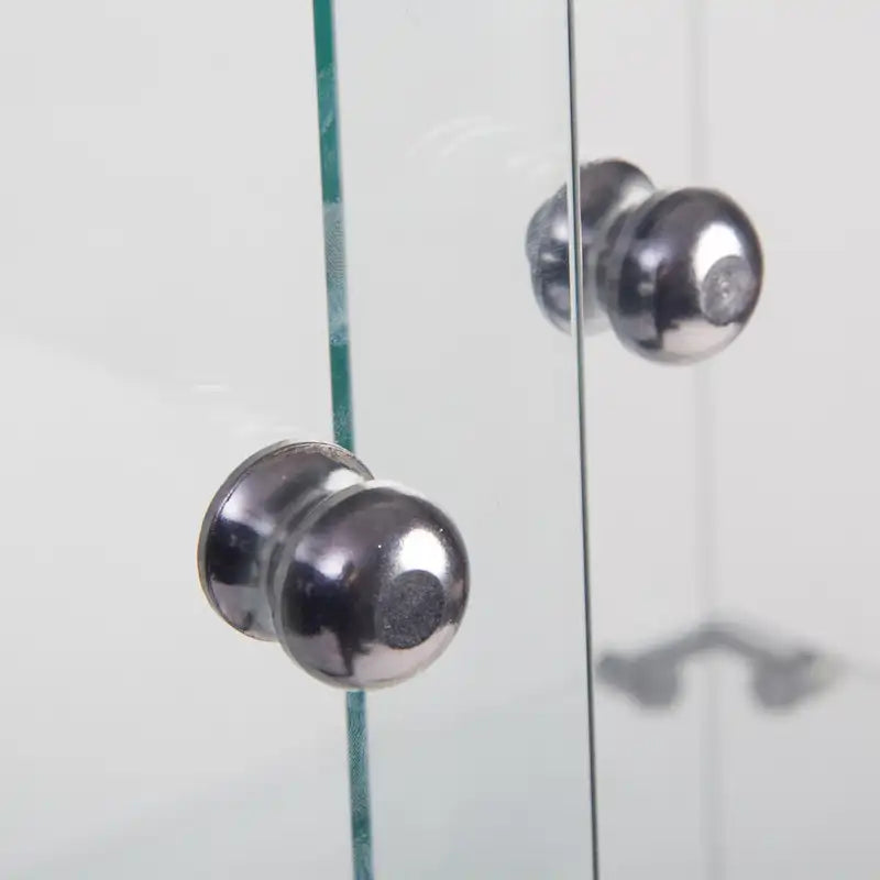 Vitrine en verre trempé deux étagères blanche noire présentoir de rangement