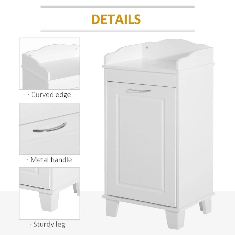 Meuble bas de salle de bain à linge sale basculant blanc