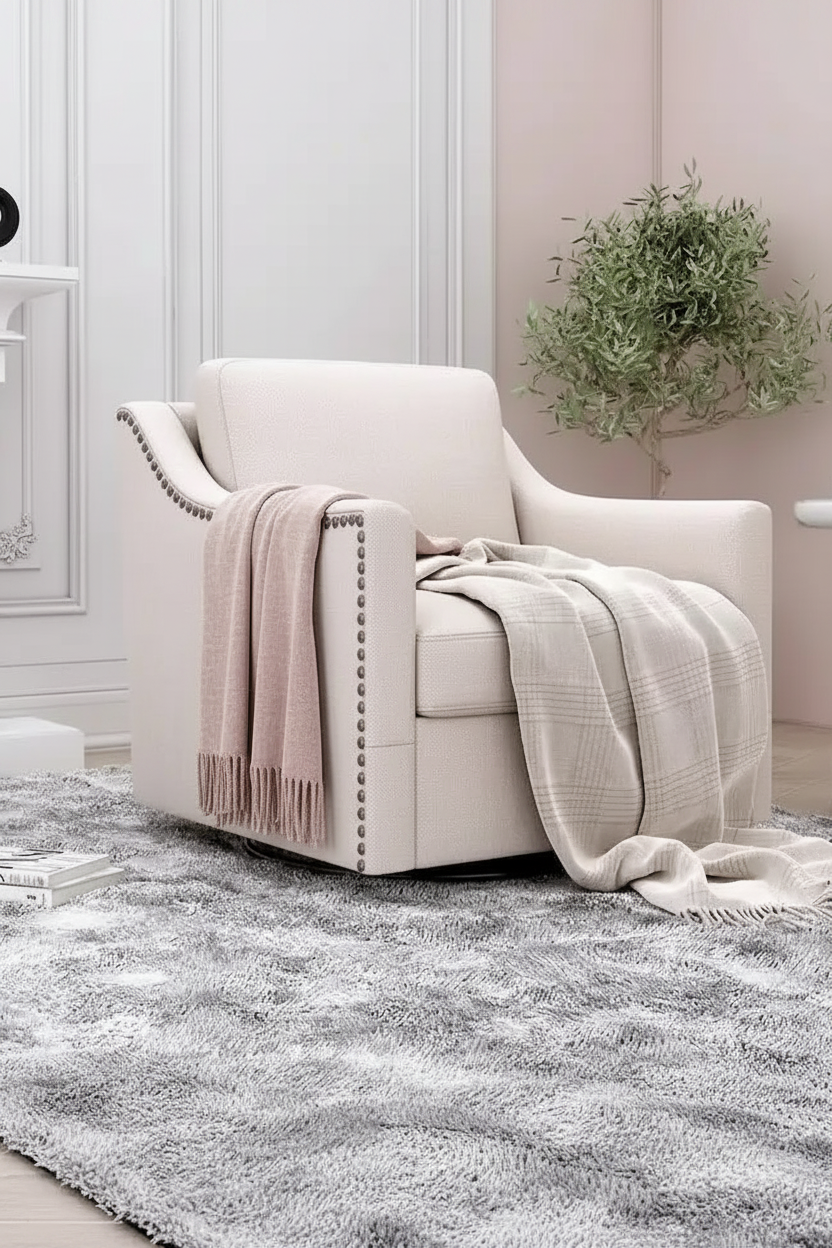 White Accent Chair 3:4